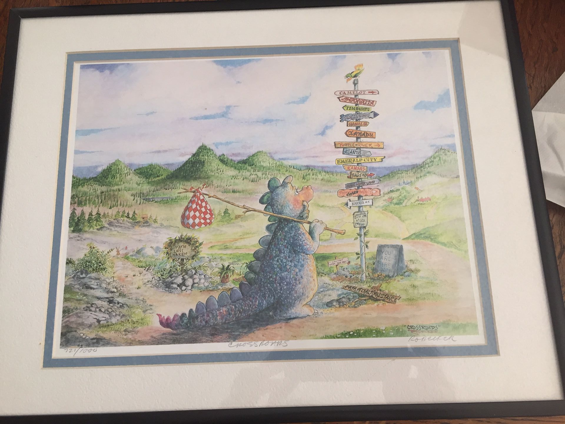 Runaway Dragon Limited Edition Print - "Crossroads" - Artist Signed, Rodecker, No. 721/1000 - 8x10