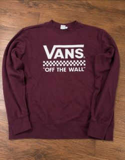 Vans Off The Wall Burgundy Crewneck Sweatshirt Size Small