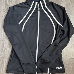 Women's Black Sport Track Active Workout Zip-up Jacket Size M