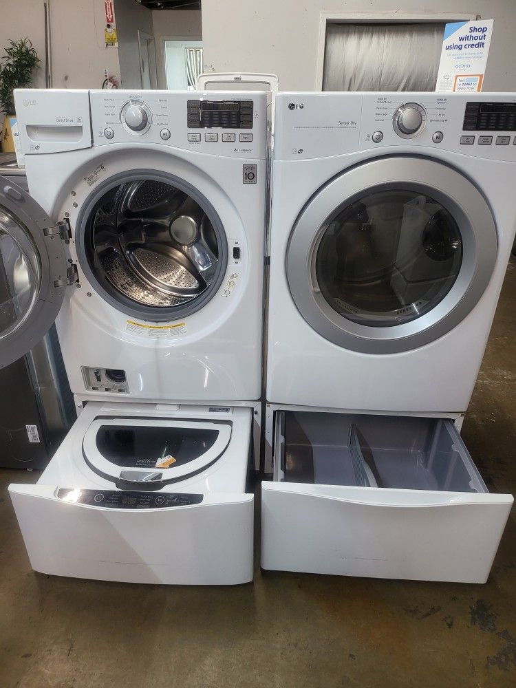 LG SET STEAM WASHER AND ELECTRIC DRYER WITH DOUBLE WASHER