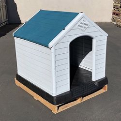 (NEW) $130 Plastic Dog House X-Large Size Pet Indoor Outdoor All Weather Shelter Cage Kennel 42x42x45” 