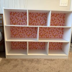 Bookshelf With Wallpaper Accent 