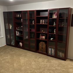 Bookshelf-Library Shelf System 11’ 2” Total Length, 79” High.