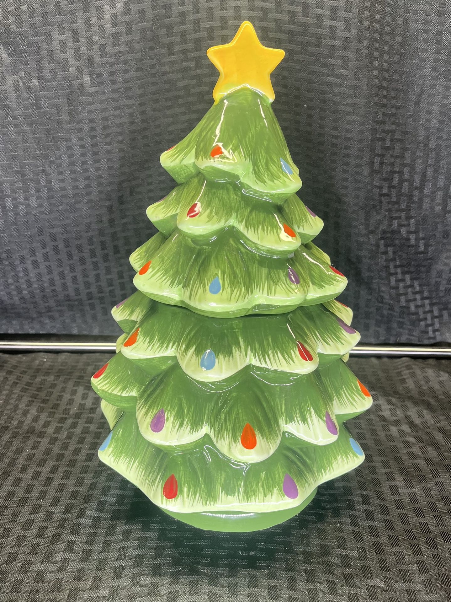Christmas Tree Ceramic Cookie Jar
