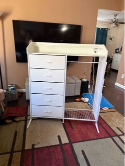 Dresser with hanging rack