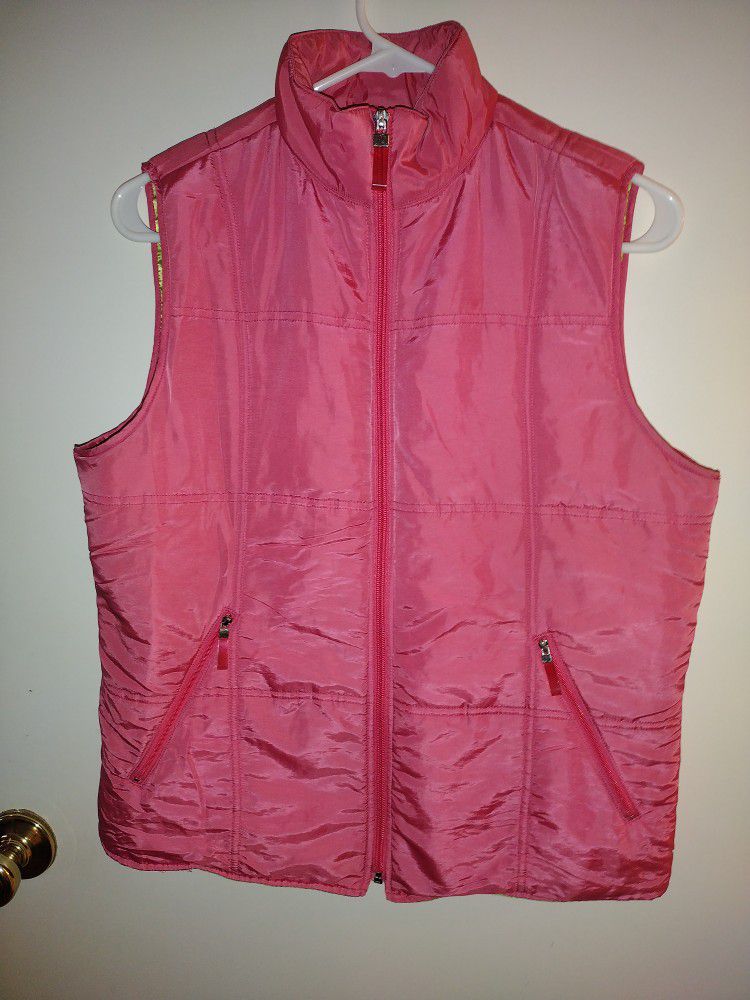woman's pink Liz Claiborne jacket vest 