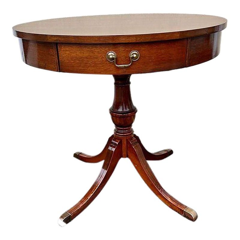 MID 20TH CENTURY MAHOGANY MERSMAN ONE DRAWER ROUND TABLE!