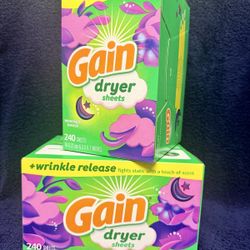 2 Gain Dryer Sheets 240 Count – Moonlight Breeze (New)