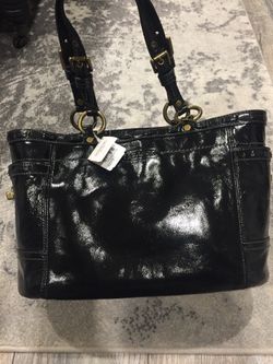 🎀 NEW Authentic COACH Patent LEATHER TOTE, Designer Coach leather HANDBAG, Coach Purse