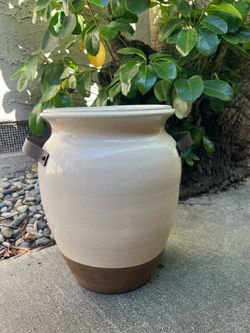 Large cream ceramic vase