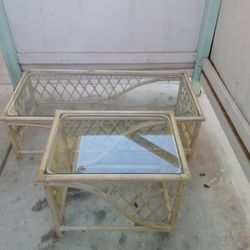 Glass Coffee Table and Side Table