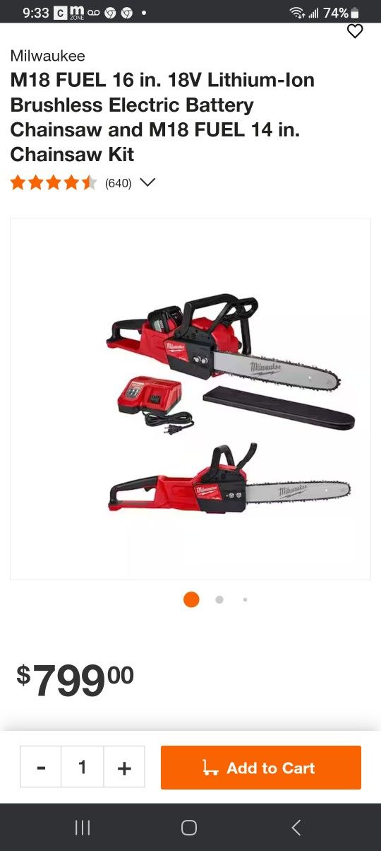 Milwaukee Chainsaw Set