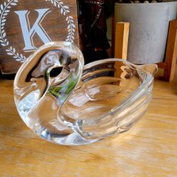 Vintage Glass Swan Trinket Dish
