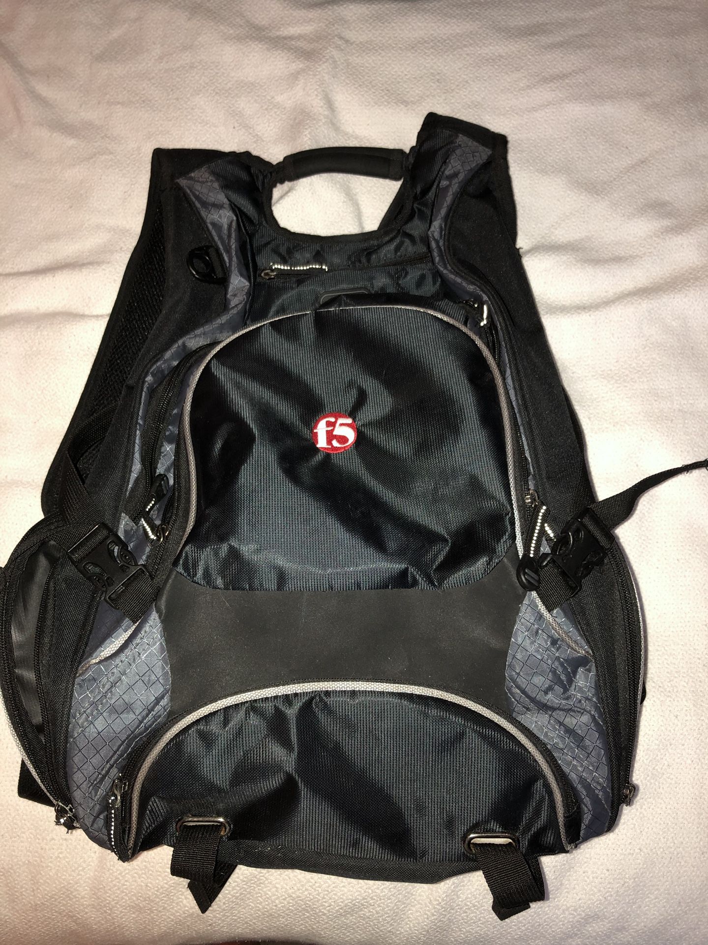 Backpack, water resistant, black for electronics and laptop