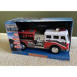MIGHTY FLEET Motorized Fire Engine Truck with ladder, Lights Sounds NEW
