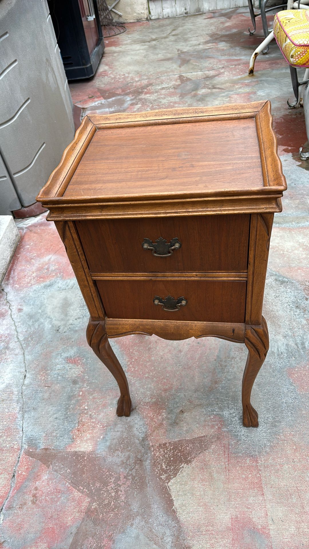 Antique Nightstand or End Table With 2 Drawer