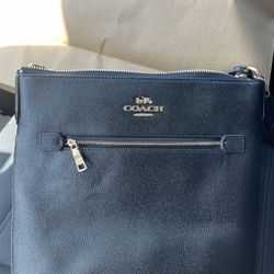 Coach Rowan File Bag Leather Crossbody Black