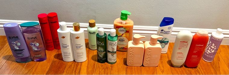Shampoo & Conditioner: Amika, Dove, Method, L'Oreal, etc.