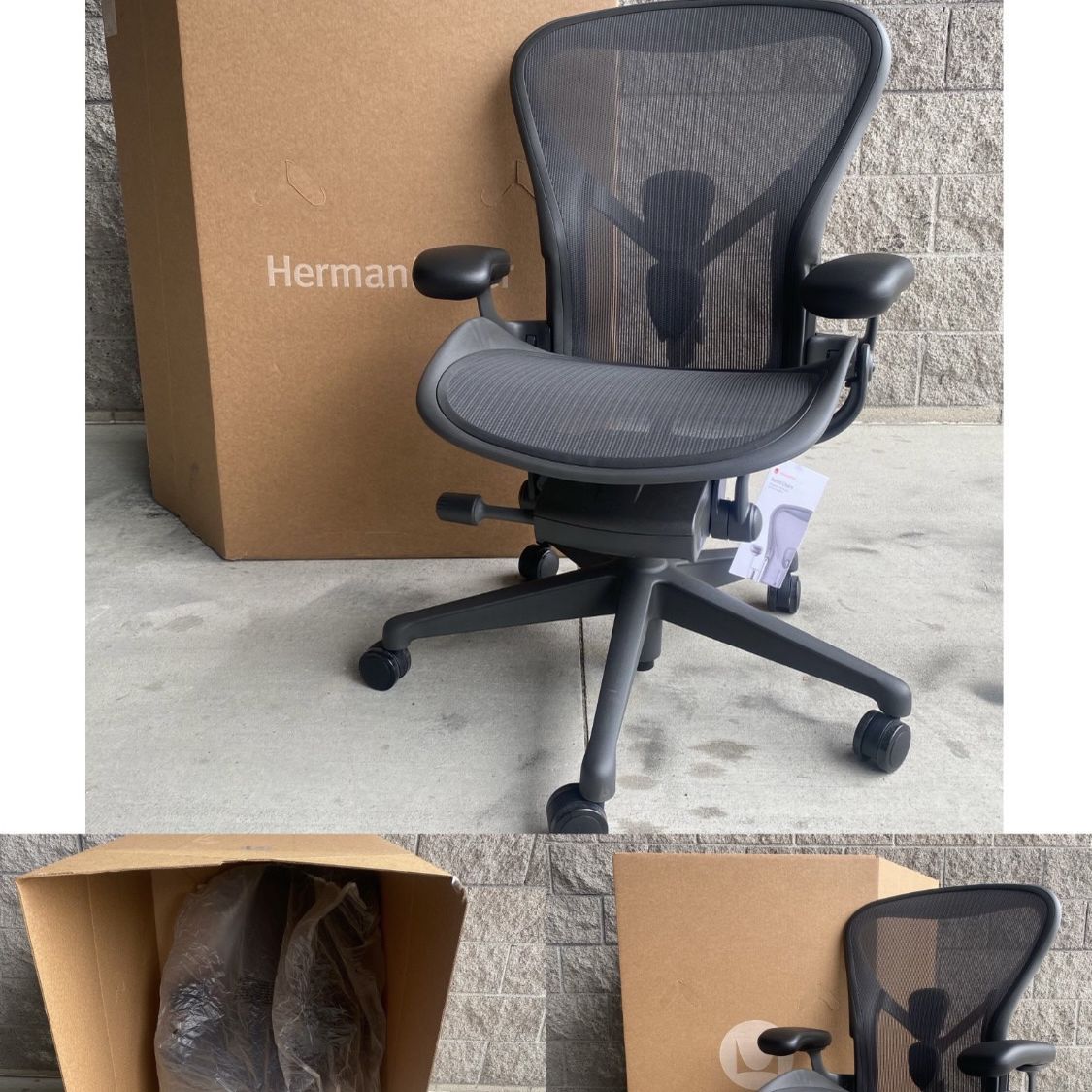 2023-24 Model Brand New Herman Miller Aeron B Remastered Office Chair With Posture Fit SL Back Lumbar 