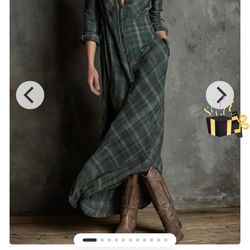 Green Plaid Dress XL