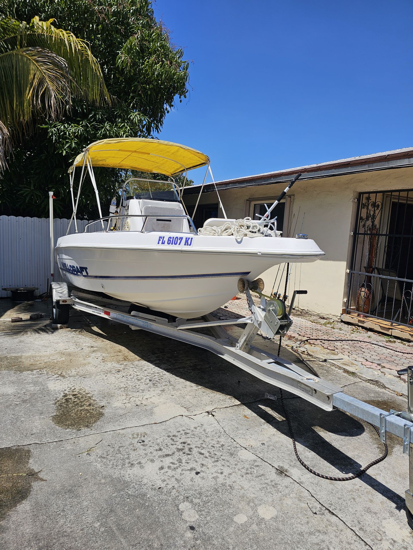 Bote wellcraf 10 pies en mui buesna condicionea motor jonson 2 tiempo 115 hp 2002 trailer de aluminio perfecto todo de aluminio tododo listo para el