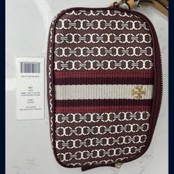 Tory Burch Gemini link canvas wristley Burgundy 