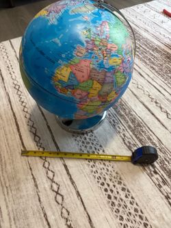 Decorative World Globe with Chrome Base