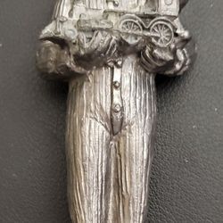 Vintage Pewter Boy With Train