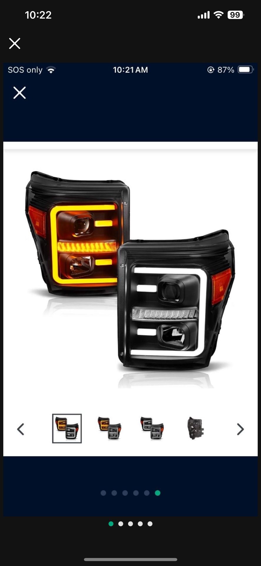 OH70 Projector Headlights Ford F250/F350/F450/F550 Super Duty (11-16) w/ Plank Style Halo & Switchback Headlights
