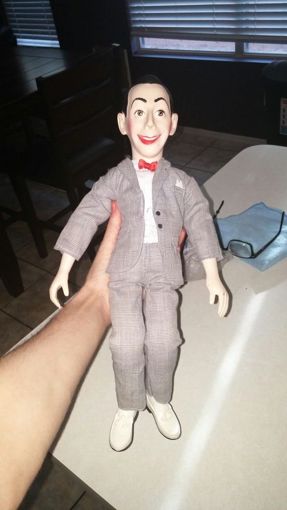 1987 PEE WEE'S PLAYHOUSE PEE WEE HERMAN DOLL RARE AND CHAIRRY PUPPET RARE