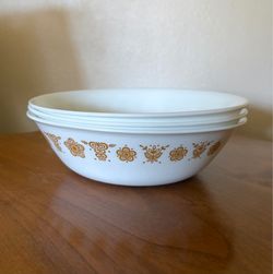 3 Corelle by Corning Butterfly Gold Serving Bowls