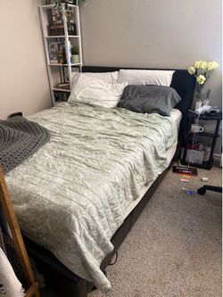 Black Faux Leather full Bed Frame