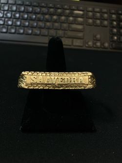 14k gold 3 finger name ring #111797-1 MJ