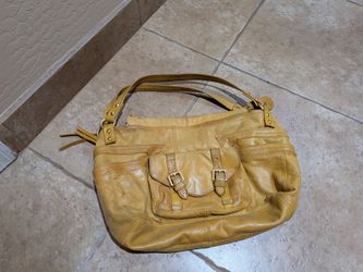 Steve Madden mustard yellow hobo shoulder bag  purse with pebbled leather texture.