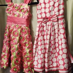 2 Adorable Girl Dresses Size 6 And 7