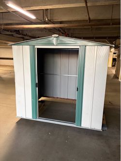 FREE Metal Storage Shed White and Green