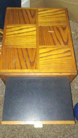 2 Wood End Tables with Slide out