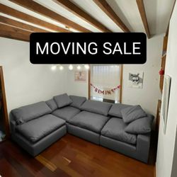 Gray Cloud Couch Modular Sectional Sofa