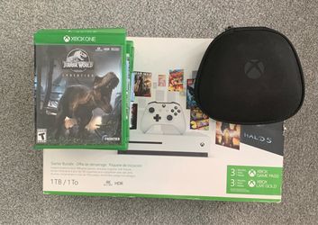 Xbox One S 1TB Bundle - Original Box, Elite Controller w/ Case, 8 Games (Forza 7, Halo MCC, COD WWII)