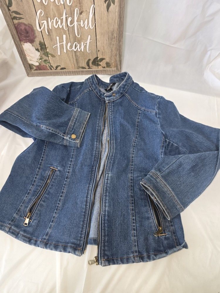 Womans Jean Jacket Size Large