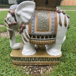 Mid-20th Century Chinese Colored Glaze Ceramic Elephant Garden Seat/Plant Stand