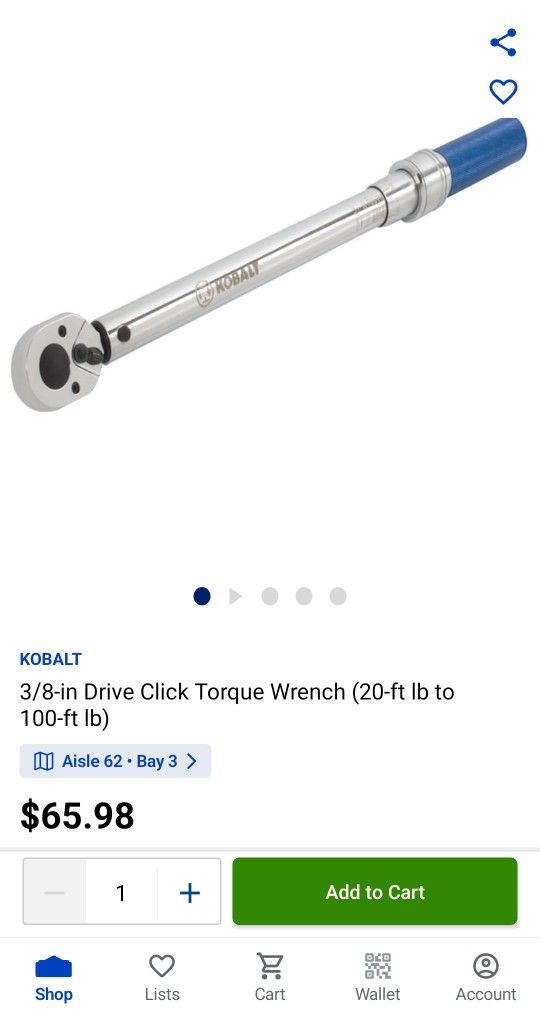 Cobalt 3/8 Torque Wrench