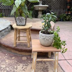 Small Rustic Wood Plant Stands