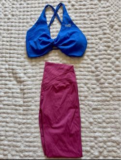 Mini beast M3 Sports Bra and Pink High-Waist Leggings Set
