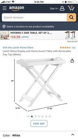 Folding Tray Table by Lavish Home 