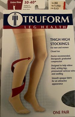 New TrueForm Leg Health Thighs High Stockings (3) Men /women 30-40