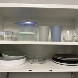 Set Of Pans, Cups, Plates And Containers
