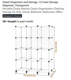 Cube organizer panels for closet