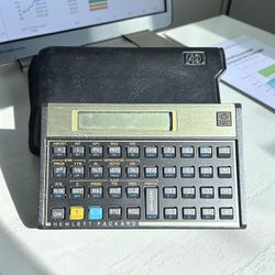 HP 12C Financial Calculator with Original Leather Case - Tested & Working