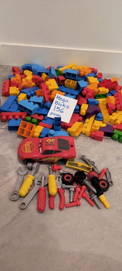 Large Toy Lot - Take All for $10 - Mega Bloks Spiderman Bowling Play Doh Disney Lightning McQueen